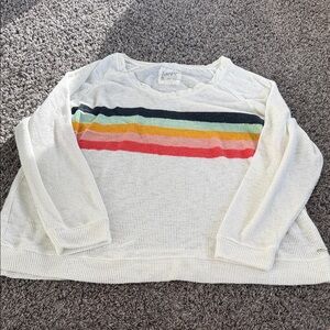 Marc New York Cream Sweater with Colorful Stripes